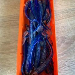 Leurre souple mont&eacute; Delalande bleu 12cm 14gr speed slim