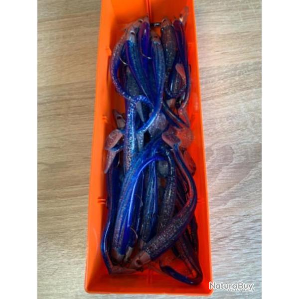 Leurre souple mont� Delalande bleu 12cm 14gr speed slim