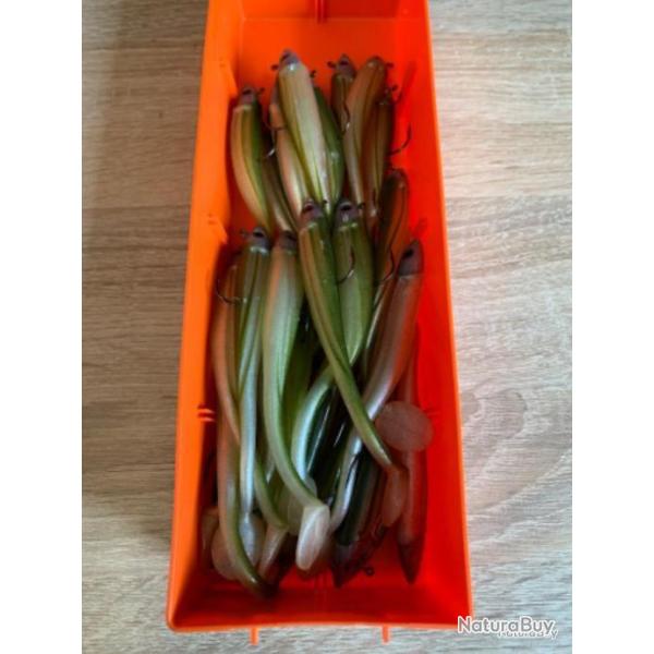 Leurre souple mont� Delalande vert 12cm 10gr speed slim