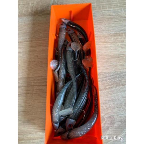 Leurre souple mont� Delalande gris 14cm 30gr speed slim