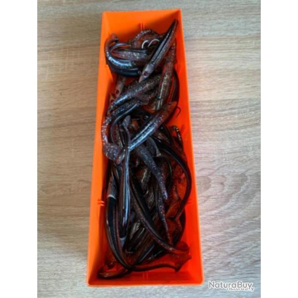 Leurre souple mont� Delalande gris 12cm 14gr speed slim