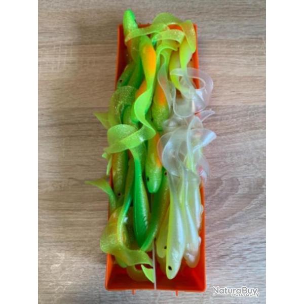 Leurre souple Delalande vert fluo 12cm zand curly