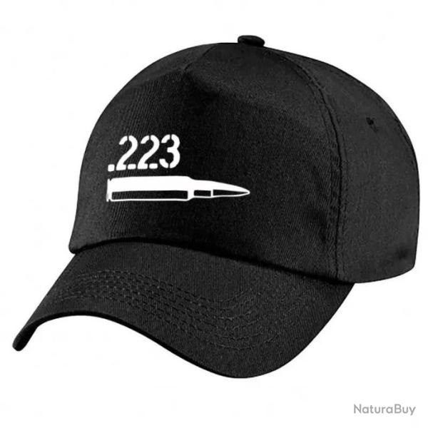 Casquette Tir Sportif -  Arme - Cartouche 223 rem - Noire