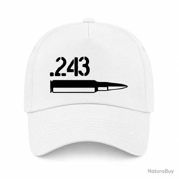 Casquette Arme - Cartouche 243 win - Blanc