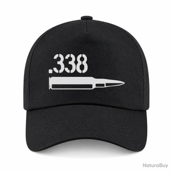 Casquette Arme - Cartouche 338 Lapua Magnum - Noir
