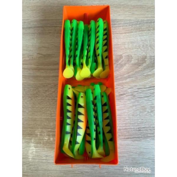 Leurre souple Delalande vert tigr� 11cm shad gt