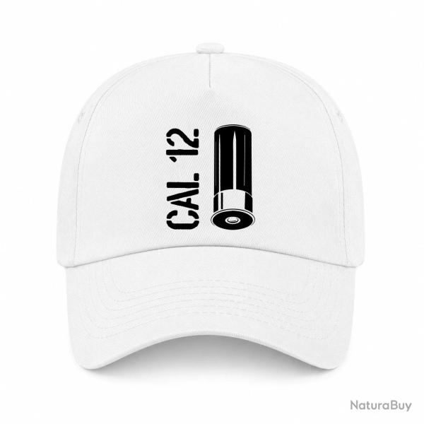 Casquette Arme - Cartouche Calibre 12 - Blanc