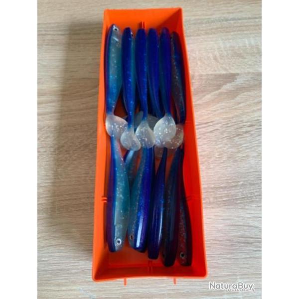 Leurre souple Delalande bleu 13cm shad gt