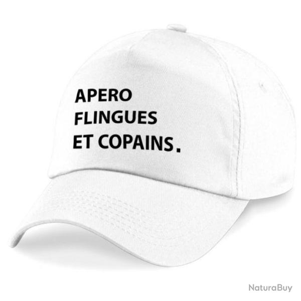 Casquette Tir Sportif -  Humour - Ap�ro Flingue et Copains - Blanche