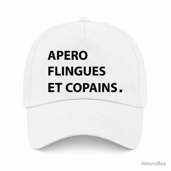 Casquette Humour Tir Sportif - Ap�ro Flingues et Copains - Blanc