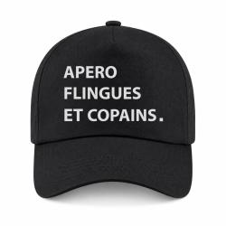 Casquette Humour Tir Sportif - Ap&eacute;ro Flingues et Copains - Noir