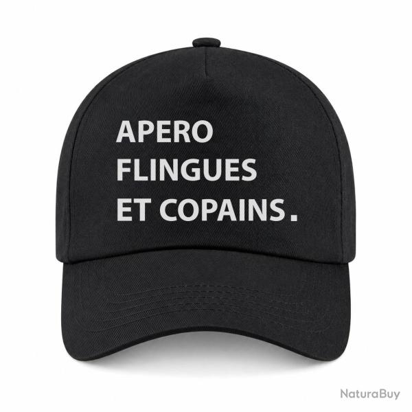 Casquette Humour Tir Sportif - Ap�ro Flingues et Copains - Noir