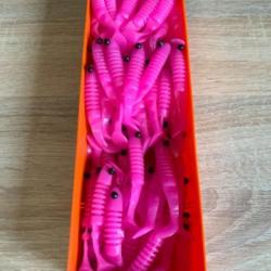 Leurre souple Delalande rose 8 cm skeleton