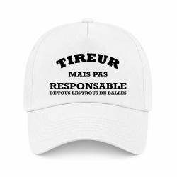 Casquette - Tireur mais pas responsable de tous les trous de balle - Blanc