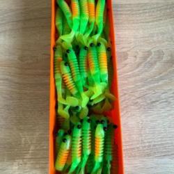 Leurre souple Delalande vert 8 cm skeleton