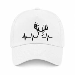 Casquette Chasse - Battement de coeur "CERF" - Blanc