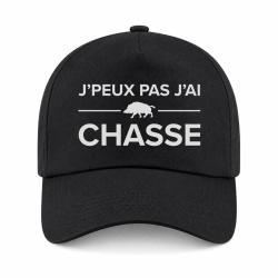 Casquette Chasseur - Je peux pas j'ai chasse ! - Noir