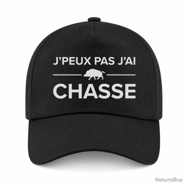 Casquette Chasseur - Je peux pas j'ai chasse ! - Noir