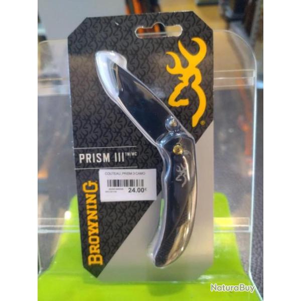 Couteau browning prisme 3 black