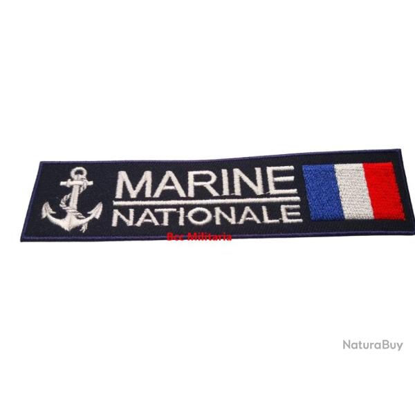 Patch brod� Marine Nationale Largeur 14 cm Hauteur 3.5 cm � coudre ou � thermocoller