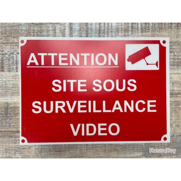 PANCARTE  ATTENTION SITE SOUS SURVEILLANCE VIDEO
