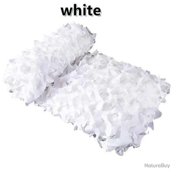 Filet de Camouflage Jungle � Double Couche Militaire 2x2m Chasse Airsoft Camping Randonn�e . Blanc