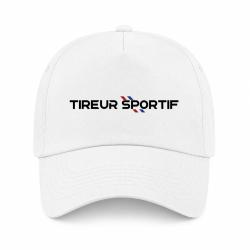Casquette Tireur Sportif - Drapeau Fran&ccedil;ais - Blanc / Noir et couleur