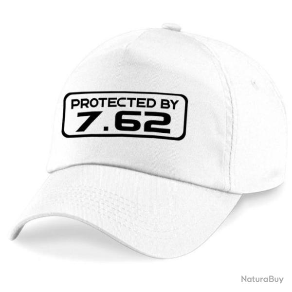 Casquette Tir Sportif - Protected By 7.62 - Blanche