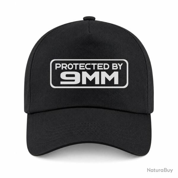 Casquette Arme - Protected by 9mm - Noir