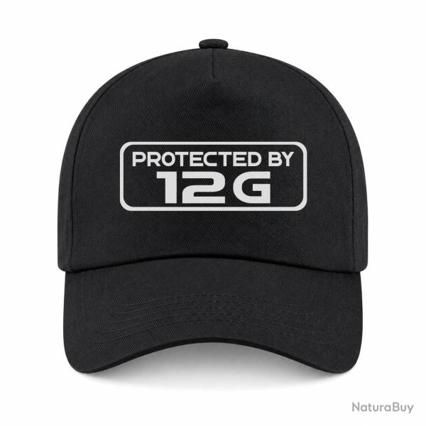 Casquette Arme - Protected By Calibre 12 - Noir