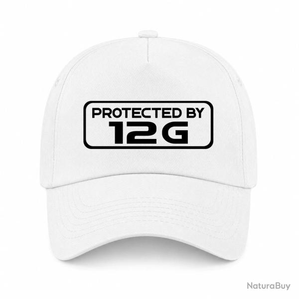 Casquette Arme - Protected By Calibre 12 - Blanc