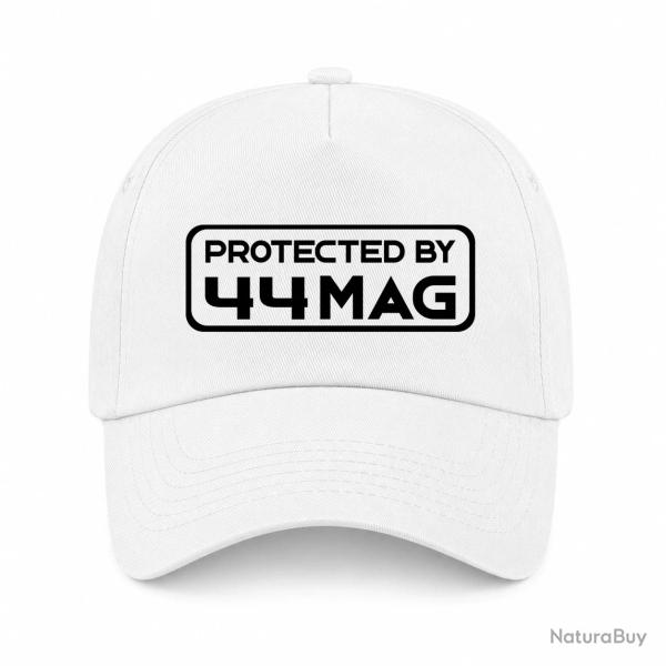 Casquette Arme - Protected By 44 magnum - Blanc