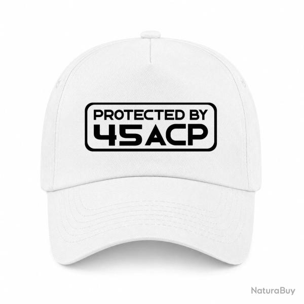 Casquette Arme - Protected by 45 ACP - Blanc