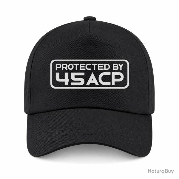 Casquette Arme - Protected by 45 ACP - Noir