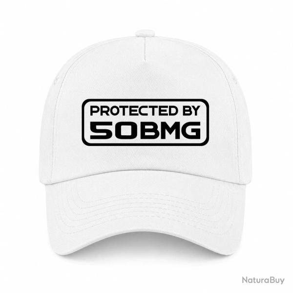 Casquette Arme - Protected By 50 BMG - Blanc