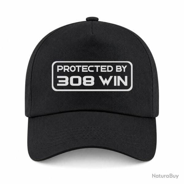 Casquette Arme - Protected By 308 Winchester - Noir
