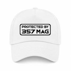 Casquette Arme - Protected By 357 Magnum - Blanc