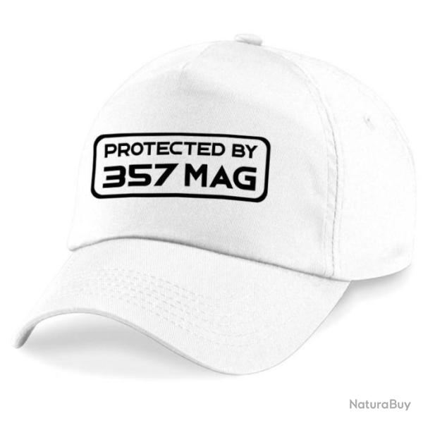 Casquette Tir Sportif - Protected By 357 mag - Blanche