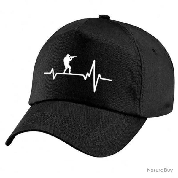 Casquette Militaire - Battement de Coeur - Noire