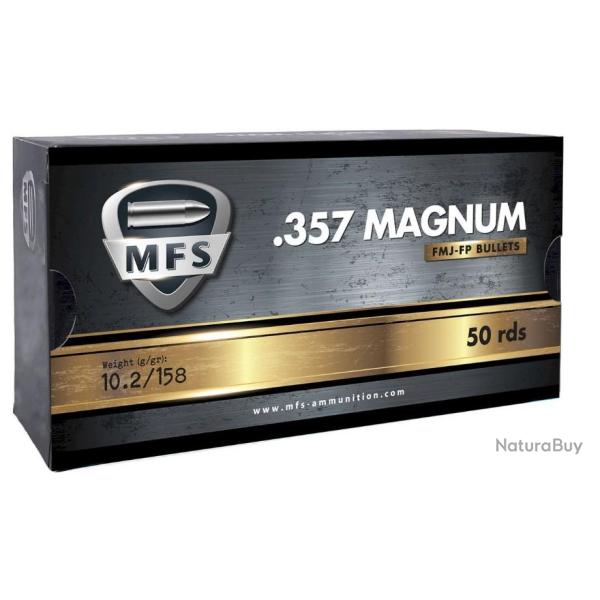 Munitions balles MFS cal.357 Magnum 158gr FMJ FP 10.2g par 50