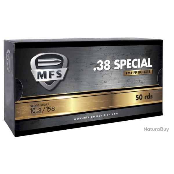 Munitions balles MFS cal.38 Sp�cial 158gr FMJ Fp 10.2g par 50
