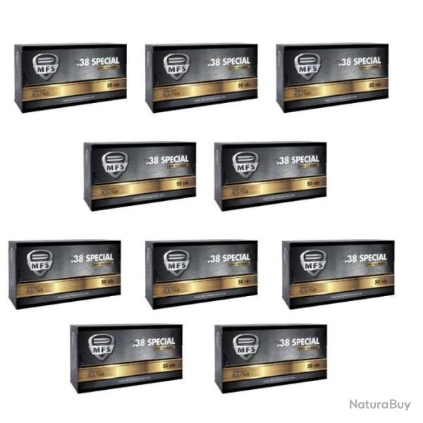 Munitions balles MFS cal.38 Spcial 146gr wade Cutter LWC 9.6g par 500