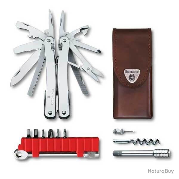 3.0236.L Swisstool Victorinox Spirit X Plus Ratchet avec tui en cuir