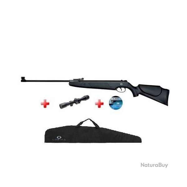 Pack Carabine � air comprim� dragon NORICA Synth�tique Cal.4.5 - 19.9J + Lunette + housse