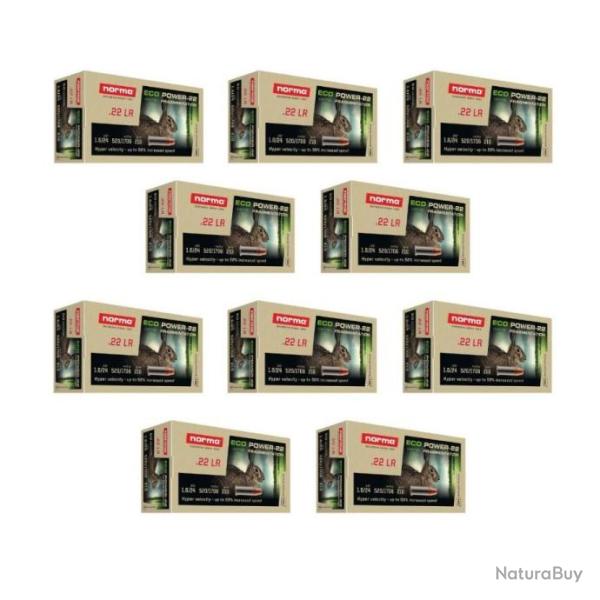 Wahoo ! Balles munitions NORMA cal.22lr eco power-22 fragmentation sans plomb par 500