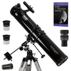 Pack Complet T&eacute;lescope Omegon 114/900 EQ1 + Zoom + Guide D&eacute;butant + Oculaires + Barlow