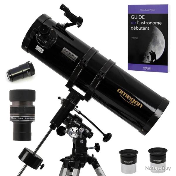 Pack Complet T�lescope Omegon 150/750 EQ3 + Zoom + Guide D�butant + Oculaires + Barlow + Viseur