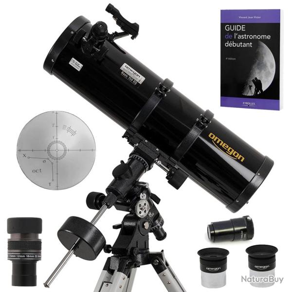 Pack Complet T�lescope Omegon 150/750 EQ4 + Zoom + Vis�e Polaire + Guide D�butant + Oculaires + Bar