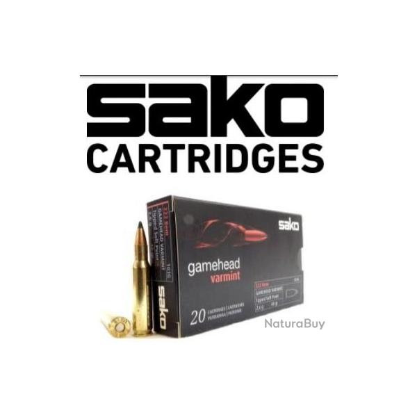 Balles munitions SAKO gamehead varmint cal.222rem 2.6g 40gr par 20