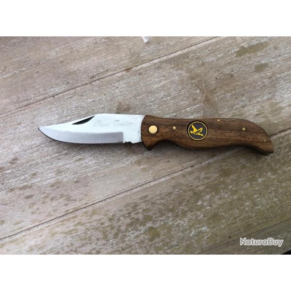 Couteau pliant pradel tradition manche en acacia incrust canard